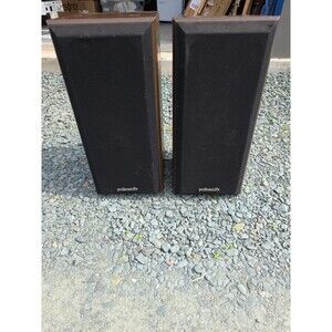PAIR of - POLK AUDIO Monitor Series 2 BLACK / WOOD GRAIN - 2 WAY SPEAKERS SU